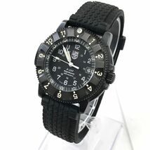 超美品 LUMINOX ルミノックス NIGHTHAWK ナイトホーク 腕時計 3400 クオーツ アナログ ラウンド ブラック 樹脂ベルト カレンダー 動作OK_画像2