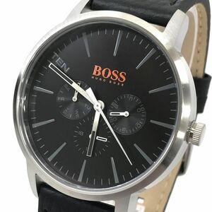  new goods HUGO BOSS Hugo Boss wristwatch 1550065 quarts hole ro ground orange black silver collection stylish operation OK box.