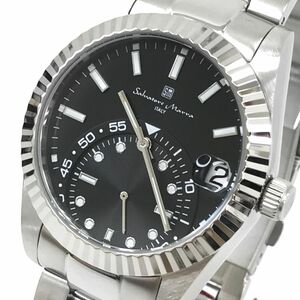新品 Salvatore Marra サルバトーレマーラ 腕時計 SM22101-SSBK クオーツ シルバー ブラック コレクション カレンダー 動作OK 箱付き .