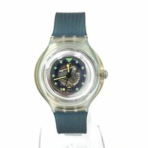 Swatch スウォッチ 腕時計 クオーツ コレクション コレクター おしゃれ カジュアル 格好良い スケルトン ブルー グリーン クリア_画像2