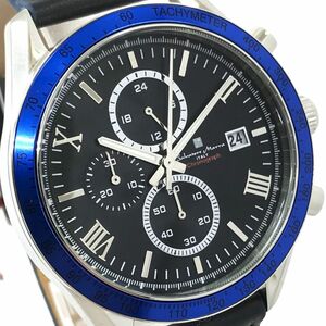 新品 Salvatore Marra サルバトーレマーラ 腕時計 SM19108-SSBKBL クオーツ クロノグラフ ブラック ブルー カレンダー 動作OK 箱付き .