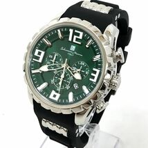新品 Salvatore Marra サルバトーレマーラ 腕時計 SM15107-SSGR/BK クオーツ クロノグラフ グリーン コレクション カレンダー 箱付き ._画像3