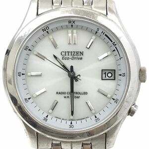 CITIZEN シチズン Eco-Drive エコドライブ 腕時計 H415-S033012 電波ソーラー アナログ ラウンド ホワイト シルバー カレンダー 動作確認済