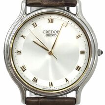 美品 SEIKO セイコー CREDOR クレドール 腕時計 8J81-6A30 クオーツ ブラウン シンプル おしゃれ コレクション 電池交換済 動作確認済 箱付_画像1