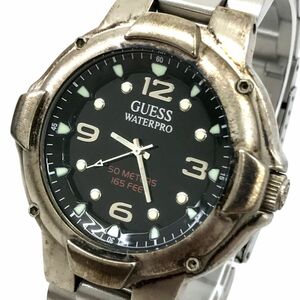 GUESS Guess WATERPRO вода Pro наручные часы кварц дыра ro ground черный серебряный коллекция мода с футляром 
