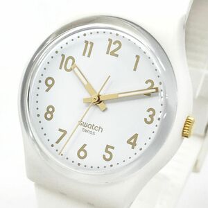 新品 Swatch スウォッチ WHITE BISHOP ホワイト ビショップ 腕時計 GW164 クオーツ コレクション おしゃれ シンプル 白 電池交換済 動作OK