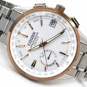 超美品 CITIZEN シチズン EXCEED エクシード エコドライブ 腕時計 CC3054-55B GPS衛星電波 ソーラー チタン ダイレクトフライト 動作OK