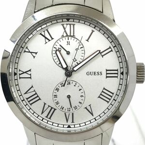  прекрасный товар GUESS Guess наручные часы W10565G1 кварц дыра ro ground серебряный часы календарь повседневный жизнь водонепроницаемый модный батарейка заменена работа OK