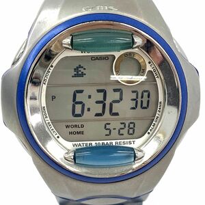  прекрасный товар CASIO Casio BABY-G baby ji- Bay Be ji-G-ms наручные часы MSG-140V-2 кварц цифровой раунд голубой батарейка заменена рабочее состояние подтверждено 