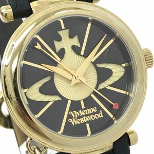 Westwood ヴィヴィアンウエストウッド 腕時計 VV006BKGD クオーツ アナログ ラウンド ブラック ゴールド 箱付き 電池交換済み 動作確認済み