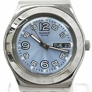 Swatch Swatch IRONY Irony wristwatch quarts collection stylish light blue silver calendar battery replaced operation verification settled 