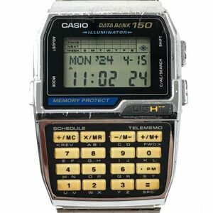CASIO Casio DATA BANK Data Bank наручные часы кварц DBC-1500 цифровой легкий легкий календарь chi-p Casio chipkasi батарейка заменен работа OK