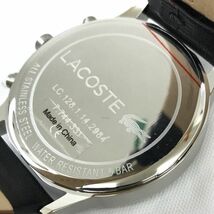 新品 LACOSTE ラコステ 腕時計 2011064 クオーツ アナログ ラウンド ブラック レザー カレンダー コレクション 箱付き 動作確認済み ._画像6