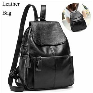 book@ cow leather!2.* leather rucksack black * using one's way eminent little number arrival limitation bag black tender original leather annual possible to use BAG! new work! 1 jpy start 651z