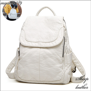  ram leather!* white rucksack * tender sheep leather spring ko-te. good .. bag light weight! 2024 year spring new work! 1 jpy start white bag pack 1008e