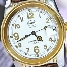 本物 極上品 マハラ 極希少 K18ゴールドベゼル スパルビエロ MHR オートマチック ウォッチ 自動巻腕時計 保証書付 MAHARA_画像3