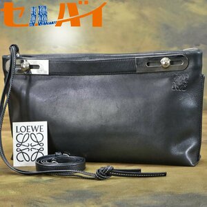  подлинный товар очень красивый товар Loewe . запись misi-2WAY сумка черный наклонный .. сумка на плечо ручная сумочка Cross сумка "body" брошюра есть LOEWE