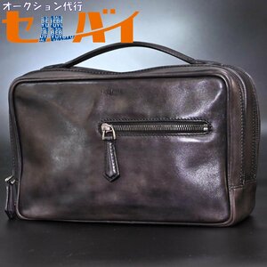  genuine article super-beauty goods Berluti . record vene Cheer car f leather FORMULA 1002 men's second bag two layer handbag clutch bag Berluti