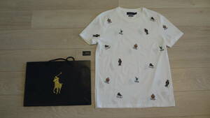 新品 POLO RALPH LAUREN /ポロ ラルフローレン カスタム スリムフィット Polo ベア エンブロイダリーTee ホワイト M レターパック370対応