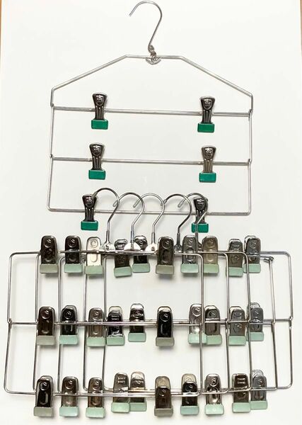 3連クリップハンガー スラックスハンガー 2種 6本セット