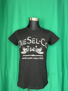 DIESEL ディーゼル 半袖 プリントTシャツ カットソー　トップス　黒 ブラック　中古 Sサイズ　他にも多数出品中！