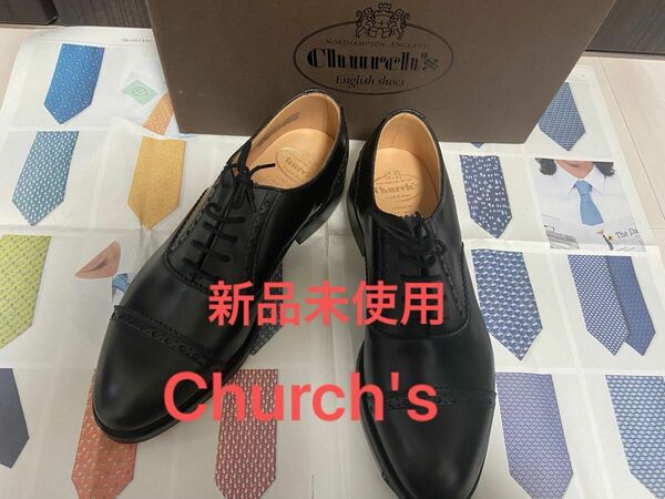 【新品未使用】Church's チャーチ　SHAVINGTON シャビントン 紳士靴 ビジネスシューズ 革 ブラック　