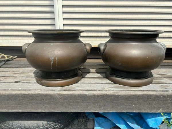 銅丸型火鉢 2個セット