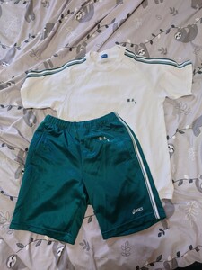  Asics gym uniform short sleeves shorts set training wear 