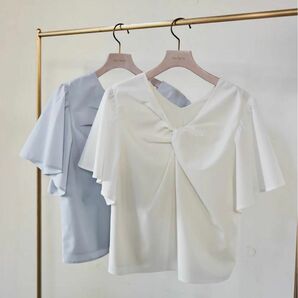 【完売品】herlipto ハーリップトゥ　2Way Twisted Blouse ブラウス　sky スカイ