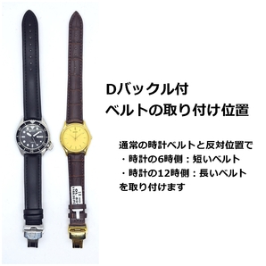 腕時計 ラバーベルト 黒/オレンジ 20mm Dバックル シルバーの画像8