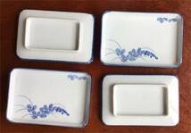 染付　合計8枚　大4枚　小4枚　長方皿　美品　日本料理　　刺身皿　焼物皿_画像4