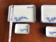 染付　合計8枚　大4枚　小4枚　長方皿　美品　日本料理　　刺身皿　焼物皿_画像6