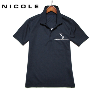 新品 【ニコル】 吸汗速乾　半袖ポロシャツ　胸ロゴ　ネイビー　サイズ50　(XL)　ゴルフ　NICOLE Selection GOLF LINE