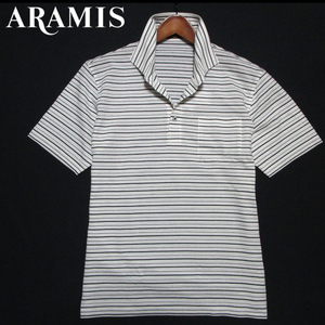 新品 【ARAMIS アラミス】 定価1.7万　半袖ポロシャツ　ランダムボーダーデザイン　サイズL　日本製　未使用　近鉄百貨店