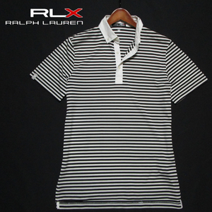 【RLX ラルフローレン】 WICKING　半袖ポロシャツ　ブロックボーダー　ボタンダウン　サイズLぐらい　RLX RALPH LAUREN