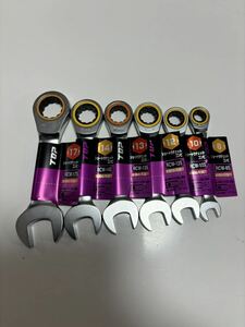 新品未使用 TOP ショートラチェットコンビ 6本セット 8mm～17mm