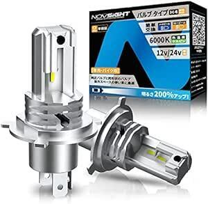 NOVSIGHT H4 LEDヘッドライトHI/LO切替 ファンレス 取り付け簡単 高性能チップ搭載 車/バイク用 爆光車検対応6