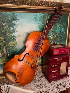インテリア バイオリン 飾り 壁掛け アンティーク 金属製 オブジェ