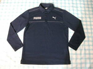  Puma Golf рубашка-поло с длинным рукавом темно-синий M прекрасный товар 