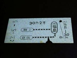 [ map type passenger ticket (2 etc. /B type )] * Tohoku / inside feather book@ line (( north ) Fukushima -30 jpy ) S43.5.5