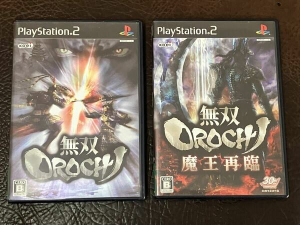 ★ 送料無料 PS2 アクション ★ 無双 OROCHI + 無双 OROCHI 魔王再臨 動作確認済 説明書付き ★