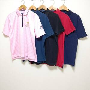 お得!!【まとめ売り】半袖 ポロシャツ 5着 セット U.S.POLO ASSN. ポロクラブ 胸刺繍 アメカジ古着 ゴルフ スポーツMIX メンズ L /P-59j