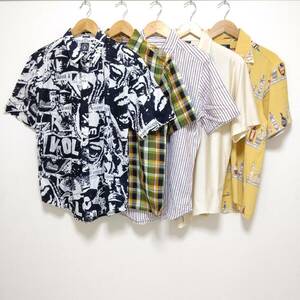 お得!!【まとめ売り】半袖 シャツ 5着 セット ボルコム パパス DUFFER SAGE HOMME VANHEUSEN アロハ ボタンダウン メンズ サイズ M /S-57j