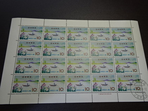 水郷国定公園切手　東京中央郵便局初日印付き　欧文印付き　　１シート　　額面200円
