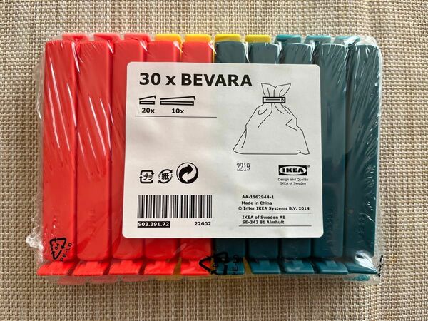 IKEA BEVARA 袋とじクリップ30個入り