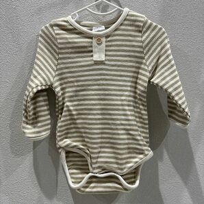 Bebe nine 6m 長袖ボーダーロンパース ベビー ベビー服