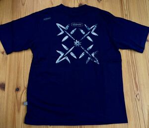 OXBOW オックスボウ　バックプリントフラワーTシャツ　半袖Tシャツ ネイビー　S