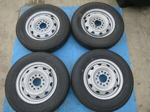 ほぼ未使用タイヤ＋中古ホイール 145/80R12 80/78N LT 　12×3.5J　4穴マルチ　100　114.3　110　22年製　A0535