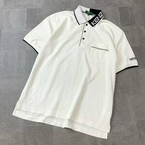 良品 KENZO GOLF ケンゾーゴルフ ロゴ 鹿の子 半袖 ポロシャツ メンズ サイズ4 XL 胸ポケ ゴルフ golf