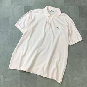 希少サイズ LACOSTE ラコステ 鹿の子 半袖 ポロシャツ メンズ サイズ7 XXL ライトピンク ゴルフ golf